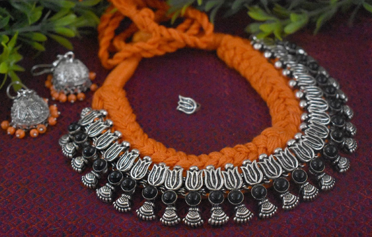 Threaded Temple Jewellery Set-TTJS010