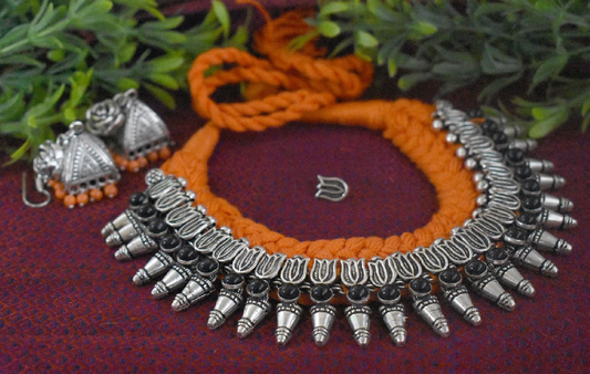 Threaded Temple Jewellery Set-TTJS011