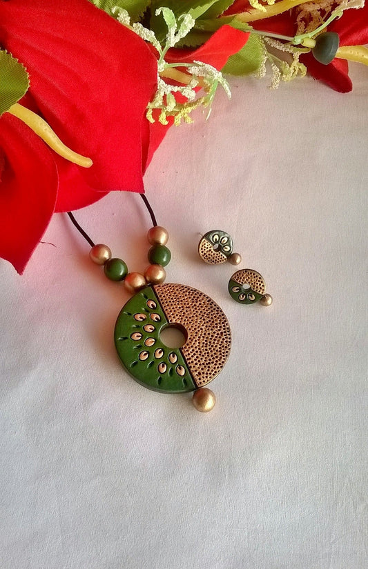 Twins Circle Terracotta Jewellery Set