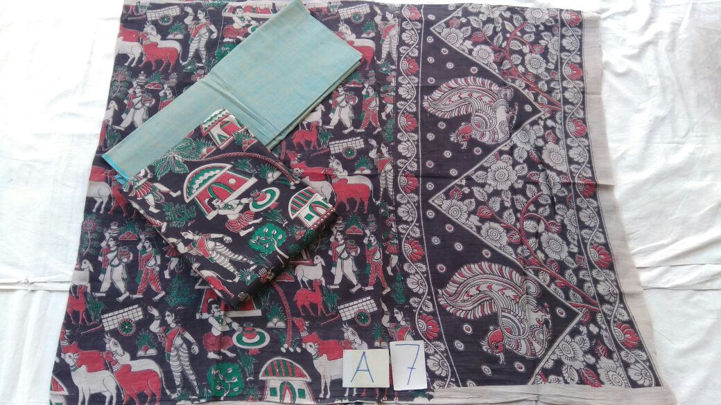 Unstitched Kalamkari Dress Material-011