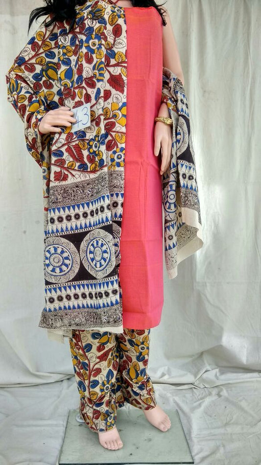 Unstitched Kalamkari Dress Material-030