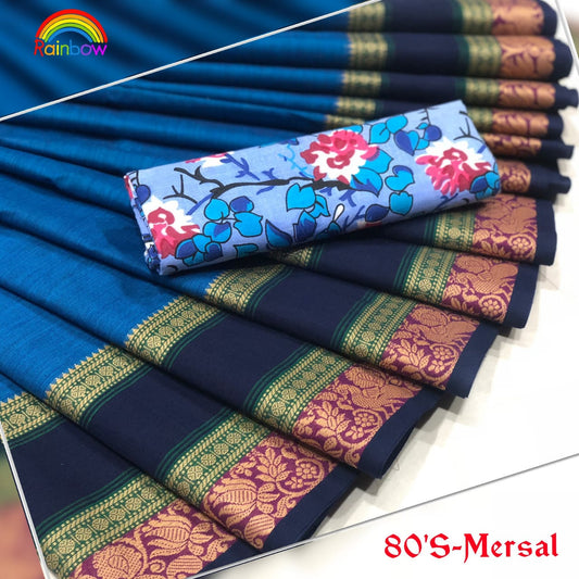 Blue Chettinad Cotton Saree