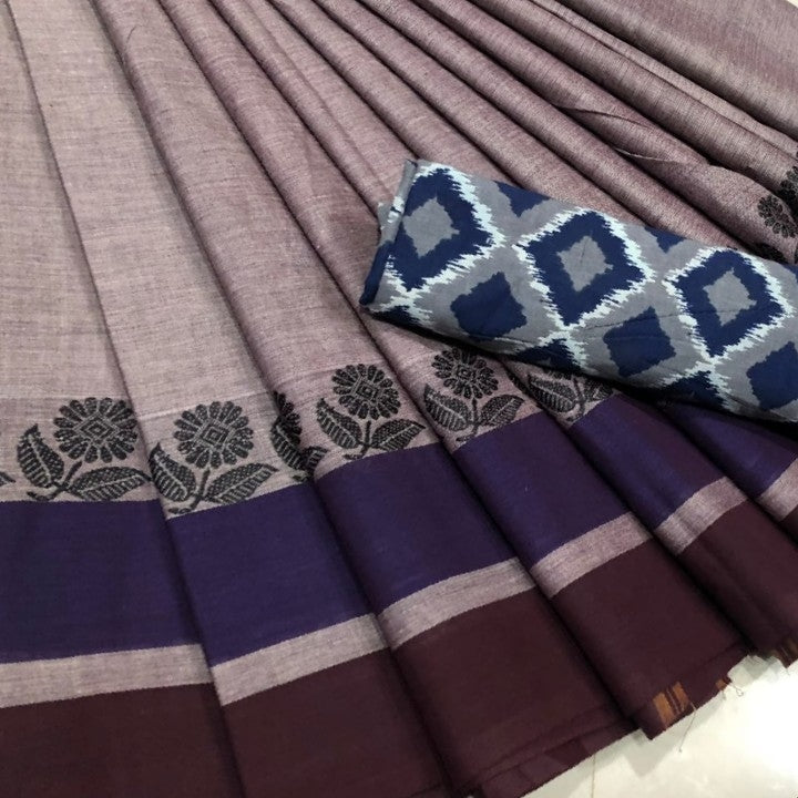 Chettinad Cotton Saree-Grey Colour