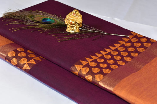 Maroon Chettinad Cotton Saree
