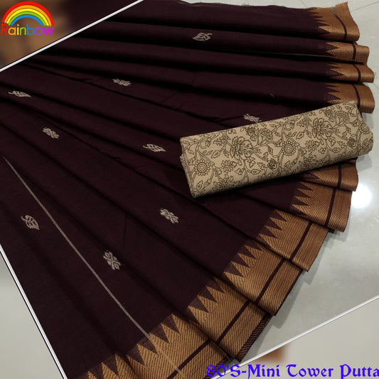 Brown Chettinad Cotton Saree