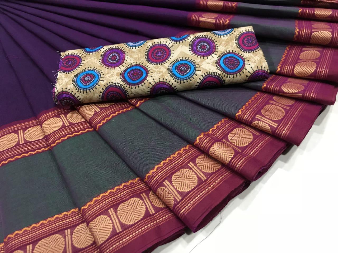 Chettinad Cotton Saree(Multicolour)