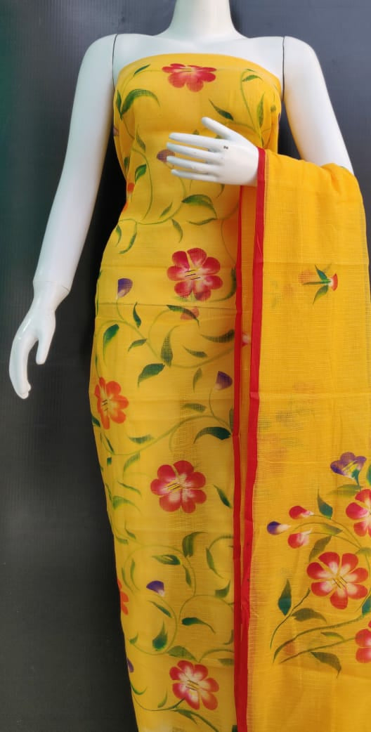 Floral Kota Printed Unstitched Dress Material - BKDM019