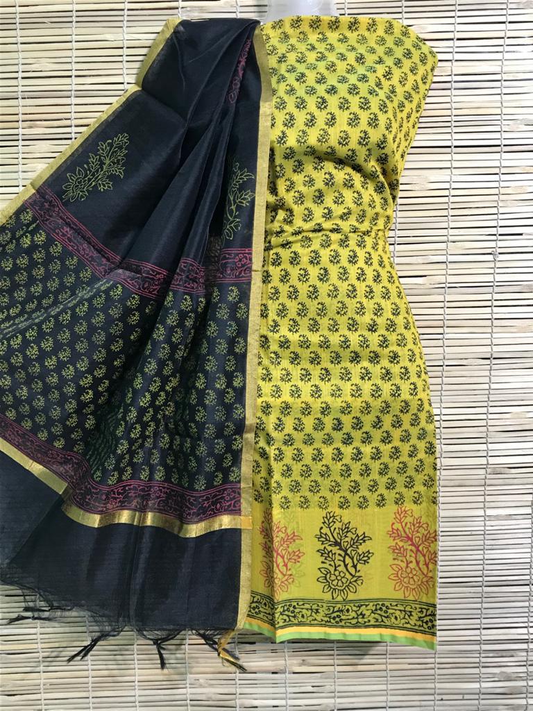 Trendy & Traditional - Buy unstitched churidar dress materials online ...