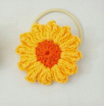 Yellow and Orange color Floral Crochet Hair Band