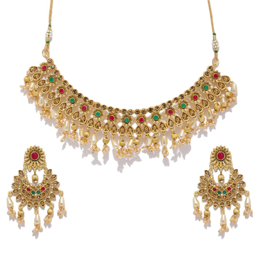 Stoned Kundan Necklace Set