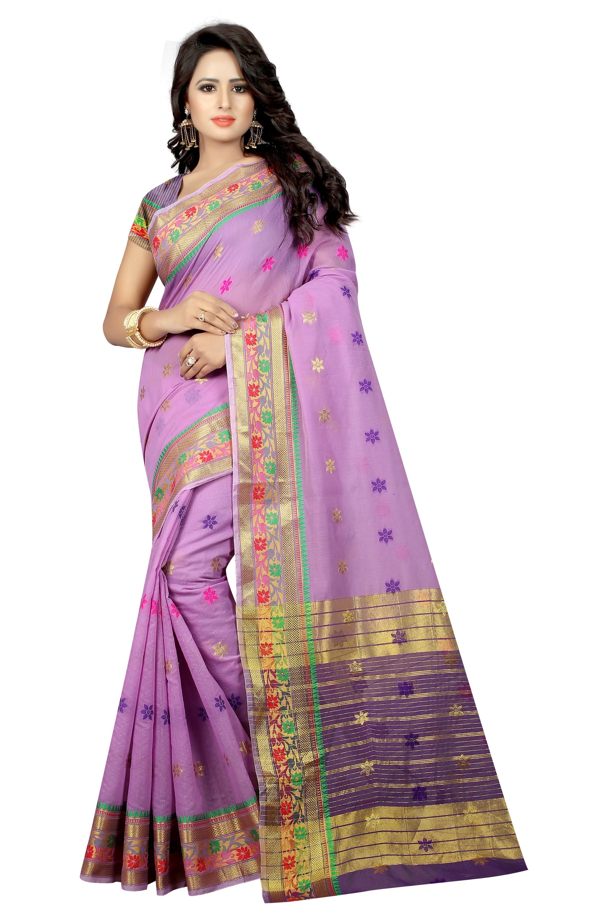 Zalak Light Purple Banarasi Jacquard Silk Saree-SRP-JS-14 lavender coloured partywear saree