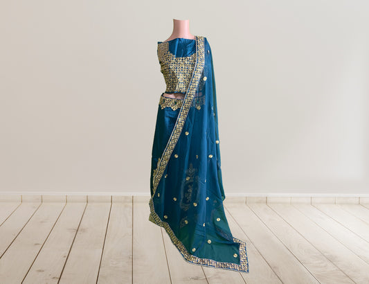 Rudra Semi Stitched Silk Embroidered Work Bridal Lehenga choli